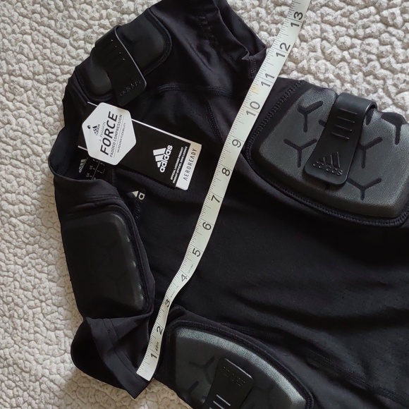 NWT Adidas Boy's Small Aeroready Force Padded Compression Integrated Black Shirt - Picture 14 of 16